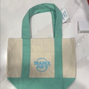 Cream and Green Tote Bag